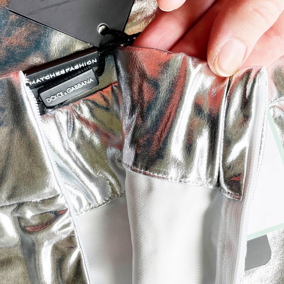 NWT Dolce & Gabbana AW21 Silver Laminated Leggings - Picture 10 of 15